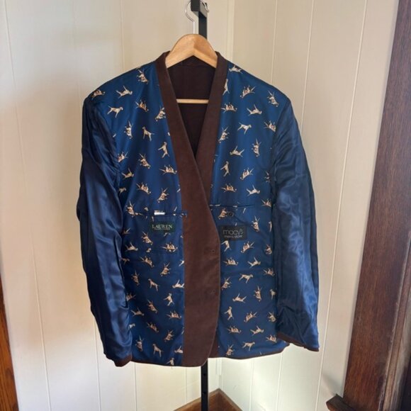 Lauren Ralph Lauren Brown Stretch Corduroy Sport Coat Men’s 44R Elbow Patches - Picture 7 of 10